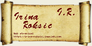 Irina Roksić vizit kartica
